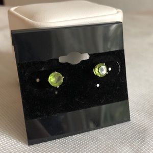 Genuine Sterling Silver Peridot Stud Earrings
